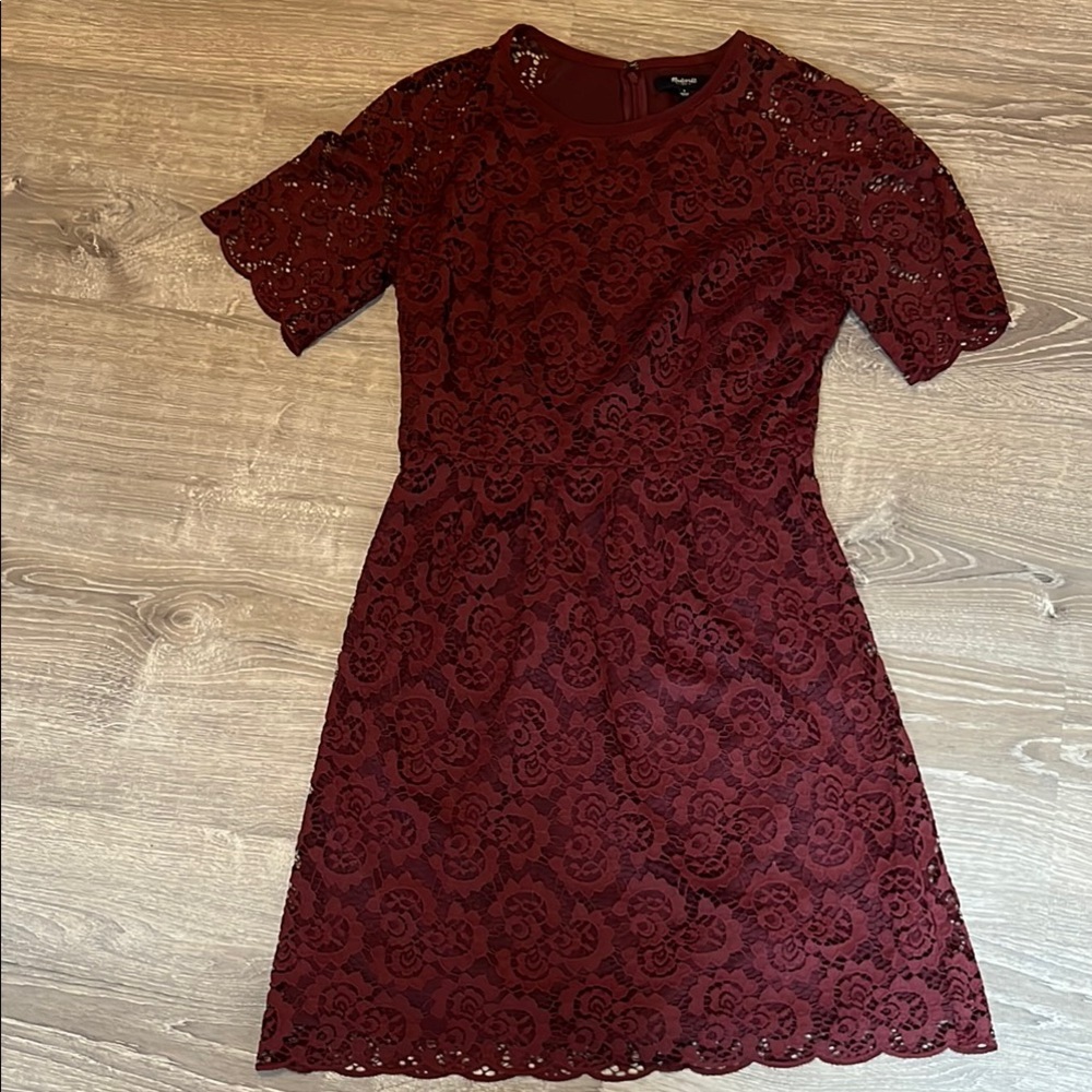 Madewell Maroon Lace Magnolia Dress Size 2